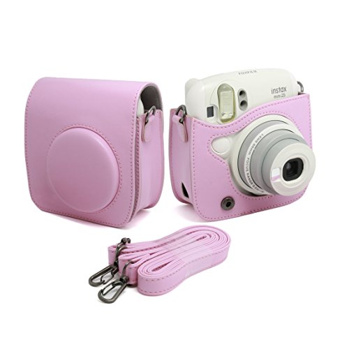 EchoAcc® Fujifilm Instax Mini 25 Case PU Leather Case Colorful Bag (Pink)
