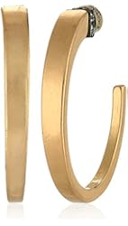 Kenneth Cole New York Pave Sculptural Hoop Earrings