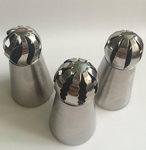 NEW 3pcs/set Sphere Ball Piping Icing Tips Russian Piping Nozzles Tips Pastry Cake Fondant Cupcake Buttercream DIY Baking Tool