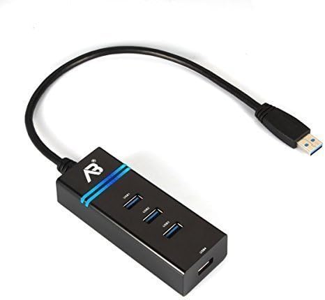 Alaska Bear® USB 3.0 4-Port Compact Hub with a Built-in 1FT USB 3.0 Cable