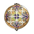 Purple Elegant Round Bejeweled Compact Mirror