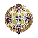 Purple Elegant Round Bejeweled Compact Mirror