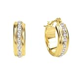 Diamond Fascination 14K Gold Diamond Accent Round Hoop Earrings