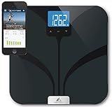 Weight Gurus Bluetooth Smart Connected Body Fat Scale with Large Backlit LCD, by Greater Goods (Black)