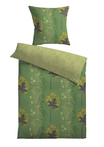 Kinzler B-02220/27 Bettw&auml;sche Arabesk 80 x 80 cm und 155 x 220 cm, gr&uuml;n