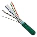 Cat6, 550 MHz, Shielded, 23AWG, 8C Solid Pure Copper, CMR, 1000ft, Green, Bulk Ethernet Cable