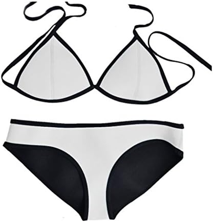 Pinkdream Diving Wet Suit Neoprene Bikini Set Swimsuit Swimwear (Medium, White)