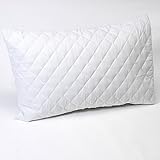 Homescapes - New Improved with 100% Cotton Top Quilted Pillow Protector - Pair