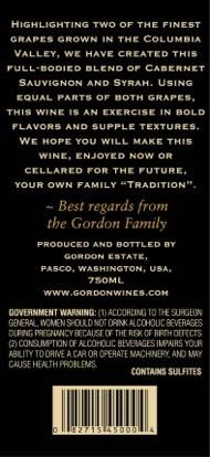 2012 Gordon Estate "Tradition" Columbia Valley Cab/Syrah Red Blend 750 mL