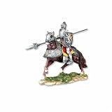 Medieval Knight Commander with Halberd Hand Painted Statue