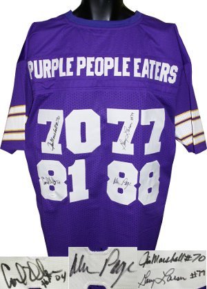 Carl Eller signed Minnesota Vikings Prostyle Jersey 4 sig