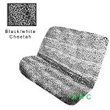 Universal-fit Animal Print Bench Seat Cover - Cheetah Black and White
