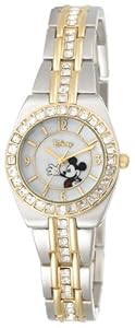 Disney Women's MK2003 Mickey Mouse Two-Tone Rhinestone Bracelet Watch