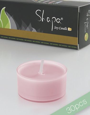 Shapa Soy Tealight Candles, Rose, 30 count