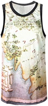 Chisen Digital Printed Basketball Jersey Dress Vest T Shirts (Earth map)