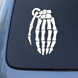 GRENADE GLOVE - Car, Truck, Notebook, Vinyl Decal Sticker #2072 | Vinyl Color: White