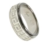 Titanium Rings with silver inlay, Spinner Ring - Sizes: 08-13/Width: 7.5mm