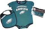 Philadelphia Eagles Girls 3pc Creeper Bib Booties Set 3 6 Month