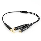Micca Premium Earphone and Headphone Splitter 3.5mm Y-Cable for MP3 Players, iPods, Computers