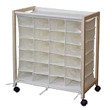 24 PAIR SHOE ORGANIZER STORAGE CHEST CART ROLLER CLOSET CUBE