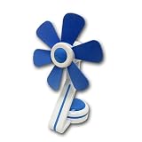 【3カラー】2way卓上扇風機(3段階調節機能付)USB&乾電池対応/フラワーファン/ミニファン/USB扇風機/電池式扇風機/卓上ファン/そよ風/6枚羽/節電対策/どこでも扇風機/夏物用品/数量限定 (ブルー) 夏物
