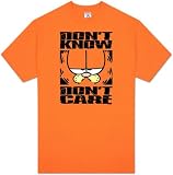  : Garfield - Don't Know - Don't Care Specialty Products T-Shirt, L - Orange