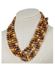 8-8.5mm 72 Inch Chocolate Cultured Pearl Rope Necklace (Fresh)