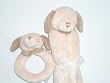 Super Soft Security Blanket with Matching Rattle Baby Gift Set : Tan Puppy Dog