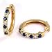 1 Carat Prong Set Sapphire & Diamond Hoop Earrings in 14k Yellow Gold (with Safety Lock)