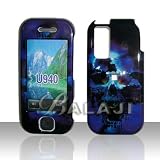 Black with Artistic Blue Skull Design Snap-On Cover Hard Case Cell Phone Protector for Samsung Glyde U940