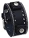 Nemesis Black Wide Leather Cuff Wrist Watch Band