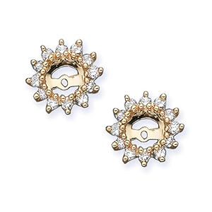 14K Yellow Gold 1/2 ct. Diamond Earring Jackets (Higher Quality)