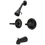 Kingston Brass KB665ML Twin Handles Tub Shower Faucet with Milano lever handle, Oil Rubbed Bronze [並