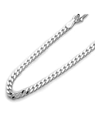 3mm Nickel Free Italian Sterling Silver Chain Necklaces Curb 080 Gauge Chain ( Available Length 18"~30")