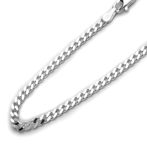 Men's Sterling Silver 3mm Italian Solid Curb Link Chain Necklace(16, 18, 20, 22, 24, 30 Inch)