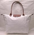 Longchamp Pliages White Large Duffle Tote Bag Purse