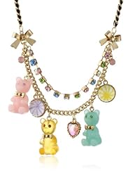 Betsey Johnson "Heart Candy Boost" Gummy Bear Necklace, 19"