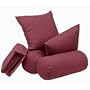 Full Futon SKIRTED Cover and Pillow 5-pc Set (Jeans Burgundy 560)