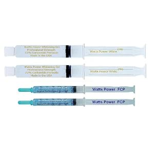 2 Complete Watts Power Professional 22% Teeth Whitening Refill Sets with NEW FCP Enamel Booster Gels- Optimized Formula for 35% Results
