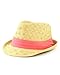 NYfashion101 Women's Paper Woven Straw Fedora Hat w/ 3 Tier Band