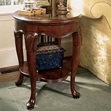 IMAGE OF Cherry Grove End Table w Glass Top in Brown Finish