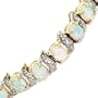 Simulated Fiery White Opal and Genuine Diamond Accent S and Oval Bracelet