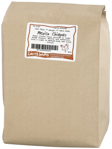 Larry's Beans Fair Trade Organic Coffee, Mexico Chiapas, Whole Bean, 5-Pound Bag