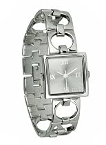 ELLE TIME Women's Sterling Silver Open Square Link Bracelet Watch #SW2831KS