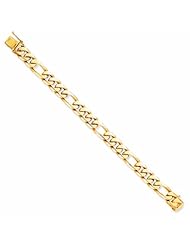 10K Gold hand Polished Figaro Chain 8 Inches