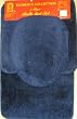 3 PIECE BATHROOM RUG, CONTOUR & LID COVER SET - NAVY BLUE