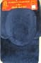 3 PIECE BATHROOM RUG, CONTOUR & LID COVER SET - NAVY BLUE