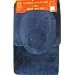 3 PIECE BATHROOM RUG, CONTOUR & LID COVER SET - NAVY BLUE