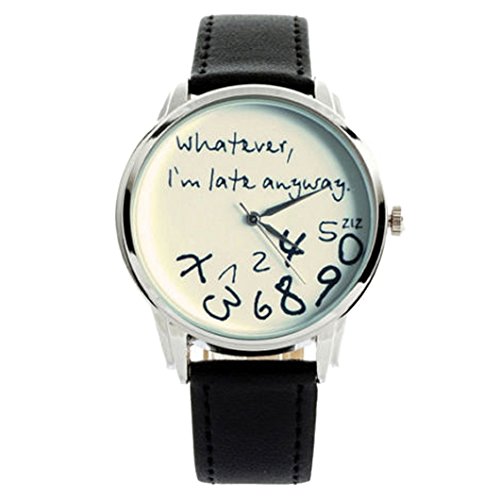 DZT1968(TM) Unisex Analog Quartz Watch Whatever,I'm Late Anyway Wrist Watch