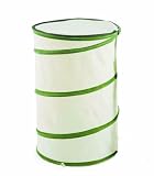 H & L Russel Ltd - Panier à linge à fermeture éclair - Taupe avec liseré vert (Import Grande Bretagne)